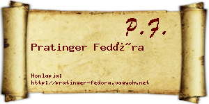 Pratinger Fedóra névjegykártya
